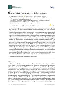 Non-Invasive Biomarkers for Celiac Disease