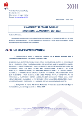 Championnat De France Rugby a 7 « M16 Sevens