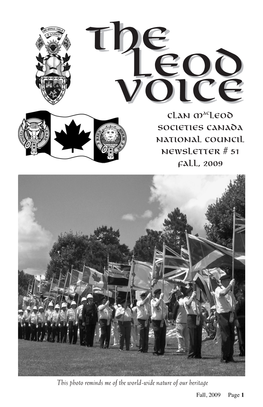 Clan Macleod Societies Canada National Council Newsletter # 51 FALL, 2009