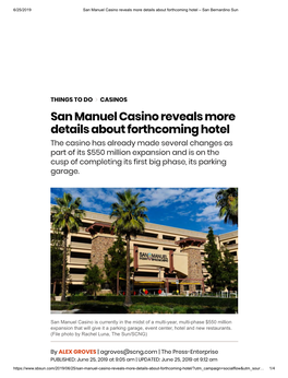 San Manuel Casino Reveals More Details About Forthcoming Hotel – San Bernardino Sun