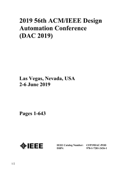 2019 56Th ACM/IEEE Design Automation Conference