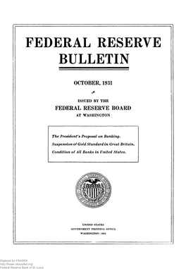 Federal Reserve Bulletin October 1931