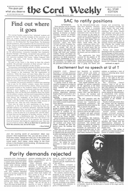 The Cord Weekly Thursday, March 21, 1974 2