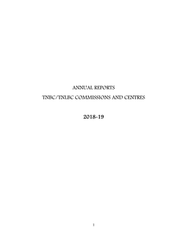 Annual Reports Tnbc/Tnlbc Commissions and Centres