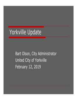 Yorkville Update