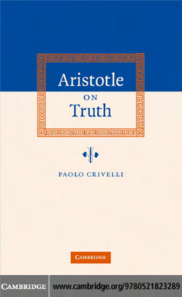 Aristotle on Truth