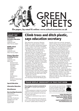 Climb Trees and Ditch Plastic, Says Education Secretary