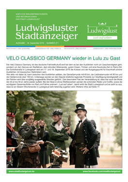 VELO CLASSICO GERMANY Wieder in Lulu Zu Gast