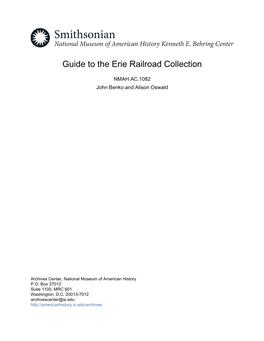 Guide to the Erie Railroad Collection
