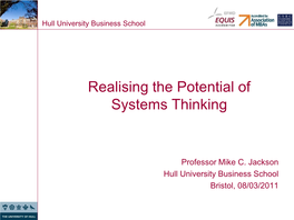 Realising the Potential of Systems Thinking