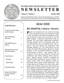 SEAC Newsletter Fall 2009