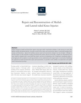 Repair and Reconstruction of Medial- and Lateral-Sided Knee Injuries