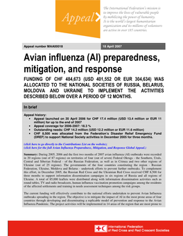 Avian Influenza (AI) Preparedness, Mitigation, and Response