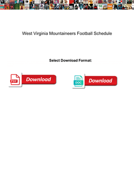 West Virginia Mountaineers Football Schedule
