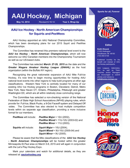 Hockey Michigan (AAU) Newsletter