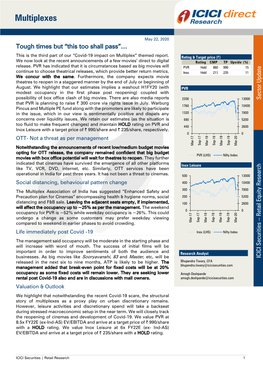 Sector Update – Multiplex Sector