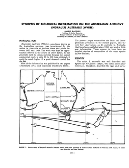 Synopsis of Biological Information on the Australian Anchovy Engraulis Australis (White)