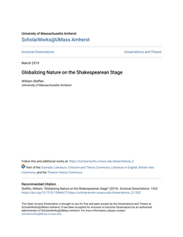 Globalizing Nature on the Shakespearean Stage