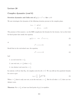 Iteration Dynamics and Julia Sets of Gc(Z) = Z2 + C for C