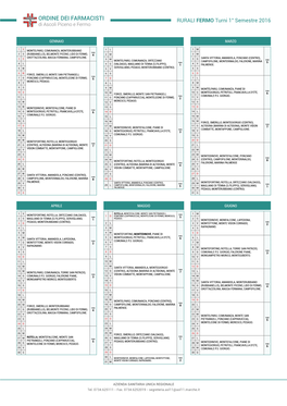 Rurali Fermo Turni 1° Semestre 2016