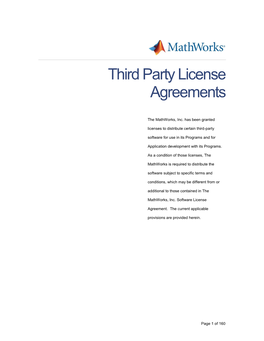 Third Party License Agreements