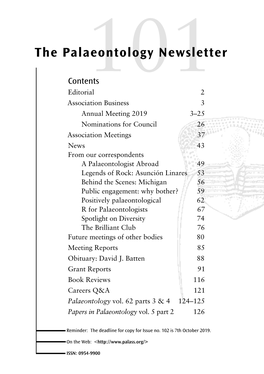 The Palaeontology Newsletter