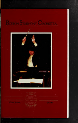 Boston Symphony Orchestra Concert Programs, Season 102, 1982-1983