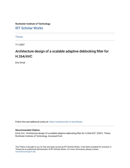 Architecture Design of a Scalable Adaptive Deblocking Filter for H.264/AVC