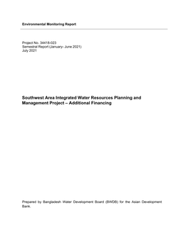 Southwest Area Integrated Water Resources Planning and Management Project – Additional Financing