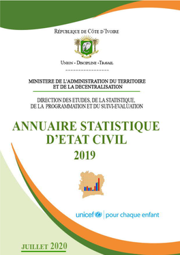 Annuaire Statistique D'état Civil 2019