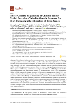 Whole-Genome Sequencing of Chinese Yellow Catfish Provides A