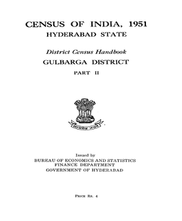 District Census Handbook, Gulbarga, Part II