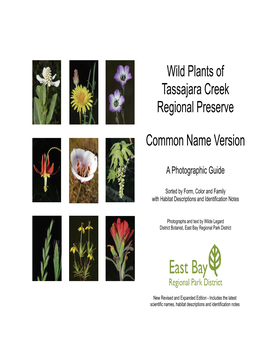 Wild Plants of Tassajara Creek Regional Preserve Common Name