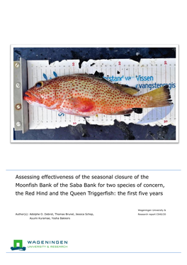 Assessing Effectiveness of the Seasonal Closure of the Moonfish