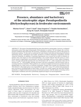 Presence, Abundance and Bacterivory of the Mixotrophic Algae Pseudopedinella (Dictyochophyceae) in Freshwater Environments
