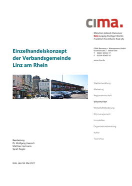 Einzelhandelskonzept Der Verbandsgemeinde Linz Am Rhein