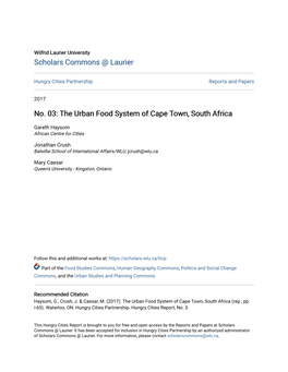 No. 03: the Urban Food System of Cape Town, South Africa