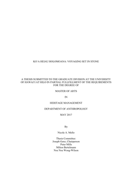 Koʻa Heiau Holomoana: Voyaging Set in Stone