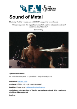 Sound of Metal Marketing Pack