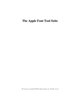 The Apple Font Tool Suite