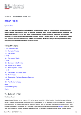 Italian Front | International Encyclopedia of the First World War