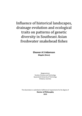 Influence of Historical Landscapes, Drainage Evolution and Ecological Traits on Patterns of Genetic Diversity in Southeast Asian Freshwater Snakehead Fishes