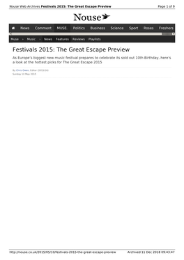 Festivals 2015: the Great Escape Preview | Nouse