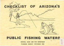 · · Checklist . of Arizona's Public .. ·Fishing Waters