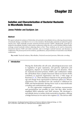 Isolation and Characterization of Bacterial Nucleoids in Microfluidic