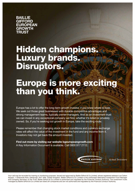 Hidden Champions. Luxury Brands. Disruptors. Europe Is More