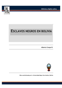 Esclavos Negros En Bolivia