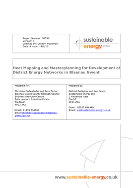 Heat Mapping and Masterplanning for Development of District Energy Networks in Blaenau Gwent