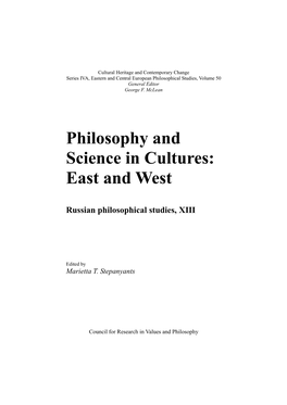 Philosophy and Science in Cultures: East and West