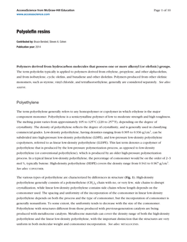 Polyolefin Resins